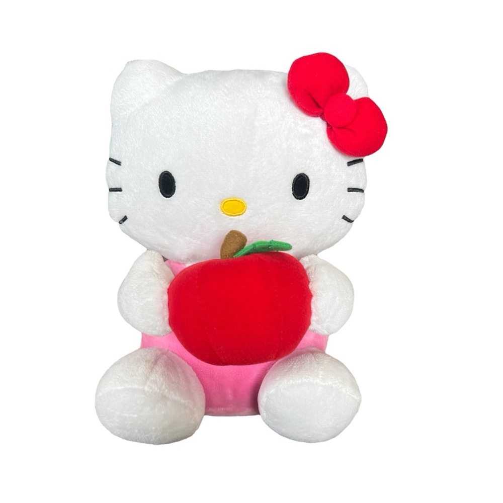 Rare Hello Kitty Holding Apple with Bow Cute Sanrio Plush 10” Plushie
